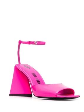 The Attico Hot Pink Slingback Block Heel Sandals Sz 6.5